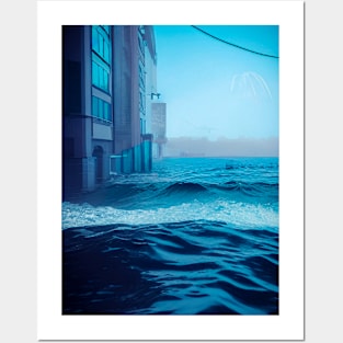 The Ocean Sea Wave In City. Posters and Art